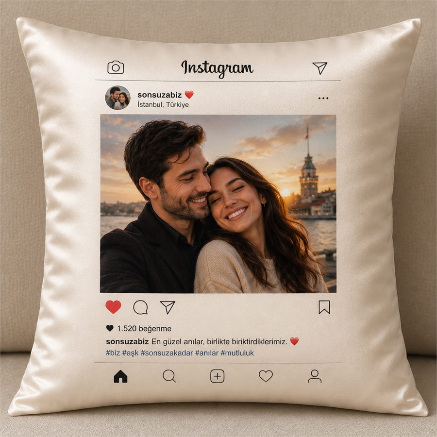 Instagram Tarzı Fotoğraflı Yastık