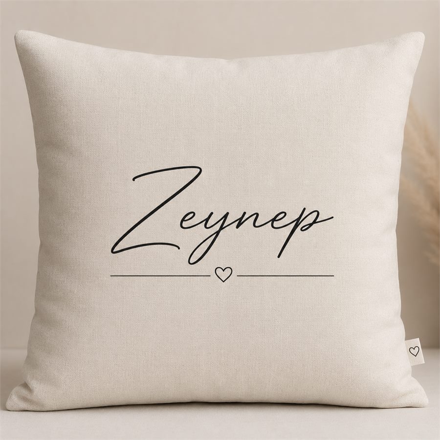 Minimal İsimli Kişiye Özel Yastık