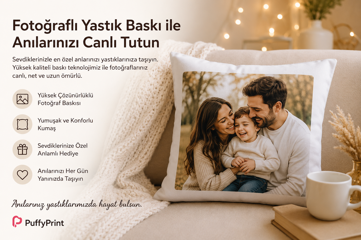 Fotoğraflı Yastık Baskı ile Anılarınızı Canlı Tutun